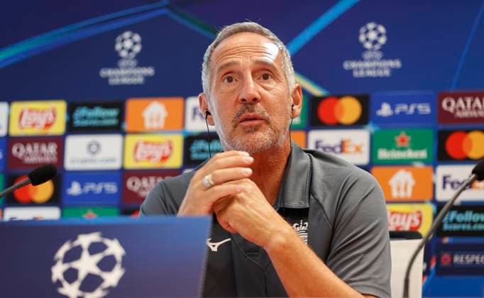 La Turbie, France September 30, 2025 AS Monaco vs Manchester City, UEFA Champions League Group Stage D2 Press Conference with Coach Adolf Adi Huetter Mandoga Media Germany AS Monaco vs Manchester City, UEFA Champions League Group Stage D2