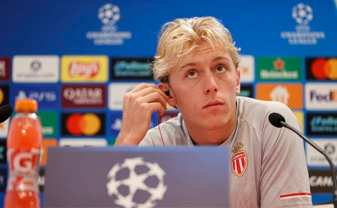 La Turbie, France September 30, 2025 AS Monaco vs Manchester City, UEFA Champions League Group Stage D2 Press Conference with Danish attacker Mika Biereth Mandoga Media Germany AS Monaco vs Manchester City, UEFA Champions League Group Stage D2