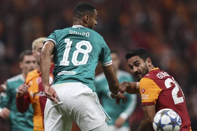 Cody Gakpo (L) and Ilkay Gundogan (R) during group phase match between Galatasaray and Liverpool in Istanbul, Turkiye, 30 September 2025. ( Copyright: BerkxOzkanx-xDepoxPhotos 18846371