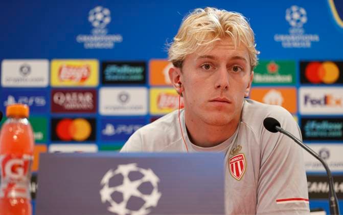 La Turbie, France September 30, 2025 AS Monaco vs Manchester City, UEFA Champions League Group Stage D2 Press Conference with Danish attacker Mika Biereth Mandoga Media Germany AS Monaco vs Manchester City, UEFA Champions League Group Stage D2