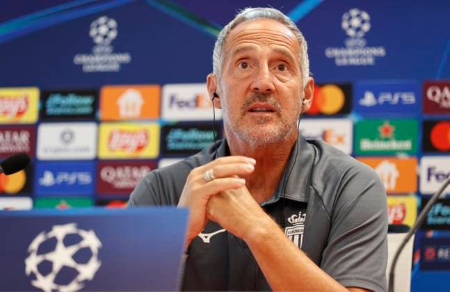 La Turbie, France September 30, 2025 AS Monaco vs Manchester City, UEFA Champions League Group Stage D2 Press Conference with Coach Adolf Adi Huetter Mandoga Media Germany AS Monaco vs Manchester City, UEFA Champions League Group Stage D2
