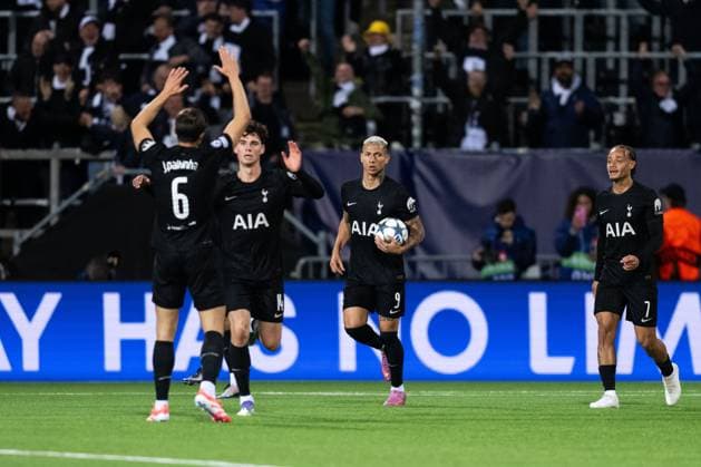 250930 Richarlison of Tottenham Hotspur celebrates after 2 2 during the UEFA Champions League football match between Bodo Glimt and Tottenham on September 30, 2025 in Bodo Photo Marius Simensen BILDBYRAN COP 238 MM0044 bbeng football fotball fotboll soccer uefa champions league mesterligaen bodo glimt tottenham hotspur spurs jubel  Copyright: MARIUSxSIMENSEN BB250930ZL006