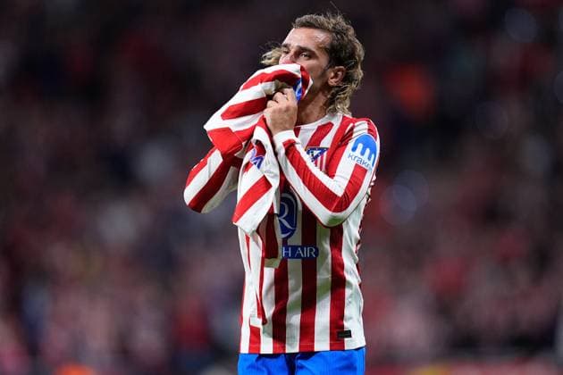 September 30, 2025, Madrid, Madrid, Spain: Antoine Griezmann of Atletico de Madrid celebrates a goal during the UEFA Champions League 2025 26 League Phase MD2 match between Atletico de Madrid and Eintracht Frankfurt at Riyadh Air Metropolitano on September 30, 2025, in Madrid, Spain. Madrid Spain - ZUMAa181 20250930_zaa_a181_238 Copyright: xDennisxAgyemanx