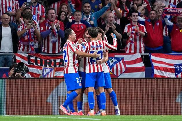 September 30, 2025, Madrid, Madrid, Spain: Antoine Griezmann of Atletico de Madrid celebrates a goal during the UEFA Champions League 2025 26 League Phase MD2 match between Atletico de Madrid and Eintracht Frankfurt at Riyadh Air Metropolitano on September 30, 2025, in Madrid, Spain. Madrid Spain - ZUMAa181 20250930_zaa_a181_256 Copyright: xOscarxJ.xBarrosox