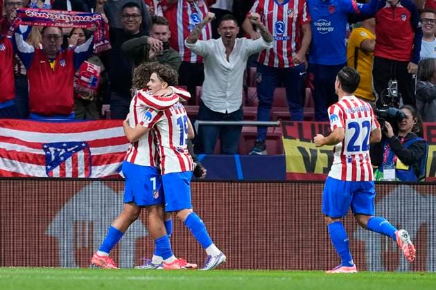 September 30, 2025, Madrid, Madrid, Spain: Antoine Griezmann of Atletico de Madrid celebrates a goal during the UEFA Champions League 2025 26 League Phase MD2 match between Atletico de Madrid and Eintracht Frankfurt at Riyadh Air Metropolitano on September 30, 2025, in Madrid, Spain. Madrid Spain - ZUMAa181 20250930_zaa_a181_259 Copyright: xOscarxJ.xBarrosox