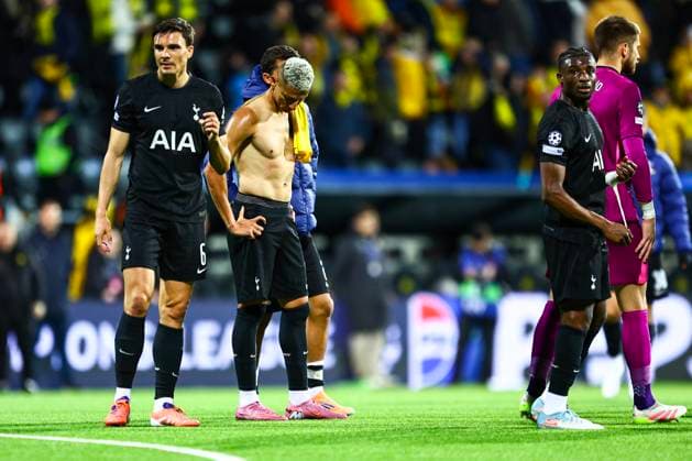UEFA Champions League 2025 2026 Bodo Glimt Tottenham Bodo 20250930 Tottenhams Joao Palhinha left and Richarlison after the Champions League match between Bodo Glimt and Tottenham at Aspmyra Stadium Photo Mats Torbergsen NTB Bodo Norway EDITORIAL USE ONLY RESTRICTED USE FOR BETTING COMPANIES  Copyright: xMatsxTorbergsenx xNTBx