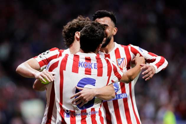 UEFA champions league - Atletico de Madrid vs Eintracht MADRID,SPAIN - 30 September: Several player of Atletico de Madrid celebrates a goal during UEFA champions league 2025 26 match between Atletico de Madrid and Eintracht at Riyadh Air Metropolitano Stadium. (Photo by Guillermo Martinez) Madrid Riyadh Air Metropolitano Stadium Spain Copyright: xGuillermoxMartinezx