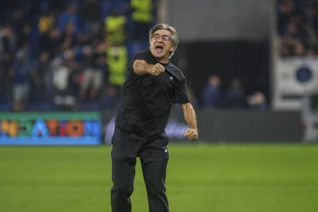 CALCIO - UEFA Champions League - Atalanta BC vs Club Brugge KV Ivan Juric Head Coach of Atalanta BC celebrate the victory at the end of Atalanta BC vs Club Brugge, Chanpions League 2025-26 League phase, Matchday 2Â°, game at New Balance Arena in Bergamo (BG), Italy, on September 30, 2025. Bergamo Italy  Copyright: xIPAxSport ABACAx
