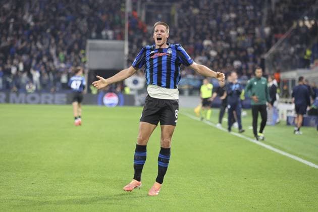 CALCIO - UEFA Champions League - Atalanta BC vs Club Brugge KV Mario Pasalic of Atalanta BC celebrates after scoring during Atalanta BC vs Club Brugge, Chanpions League 2025-26 League phase, Matchday 2Â°, game at New Balance Arena in Bergamo (BG), Italy, on September 30, 2025. Bergamo Italy  Copyright: xIPAxSport ABACAx