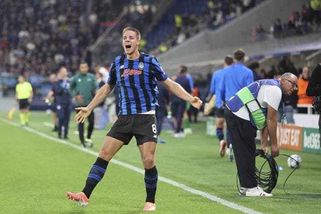 CALCIO - UEFA Champions League - Atalanta BC vs Club Brugge KV Mario Pasalic of Atalanta BC celebrates after scoring during Atalanta BC vs Club Brugge, Chanpions League 2025-26 League phase, Matchday 2Â°, game at New Balance Arena in Bergamo (BG), Italy, on September 30, 2025. Bergamo Italy  Copyright: xIPAxSport ABACAx