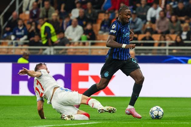 CALCIO - UEFA Champions League - Inter - FC Internazionale vs SK Slavia Praha Marcus Thuram of FC Internazionale seen in action during UEFA Champions League 2025 26 League Phase - Matchday2 football match between FC Internazionale and SK Slavia Praha at San Siro Stadium Milan Italy  Copyright: xIPAxSport ABACAx