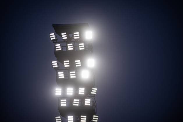 Rostock, Germany 30 September 2025 3 Liga 2025 2026 FC Hansa Rostock vs FC Energie Cottbus In the picture floodlight mast of the Ostseestadion DFB regulations prohibit any use of photographs as image sequences and or quasi video Copyright: xFotostandx xVoelkerx