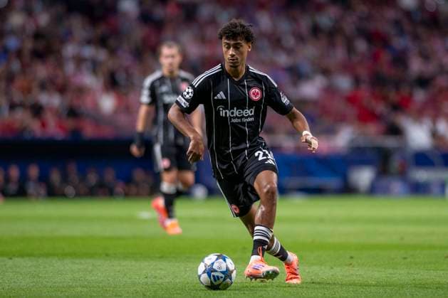 October 1, 2025, Madrid, Madrid, Spain: NATHANIEL BROWN of Eintracht Francfort in action during the UEFA Champions League soccer match.ATLETICO DE MADRID - EINTRACHT FRANKFURT, held on September 30, 2025, at the Riad Air Metropolitano, Madrid, Spain. Madrid Spain - ZUMAc312 20251001_zsp_c312_085 Copyright: xOscarxManuelxSanchezx