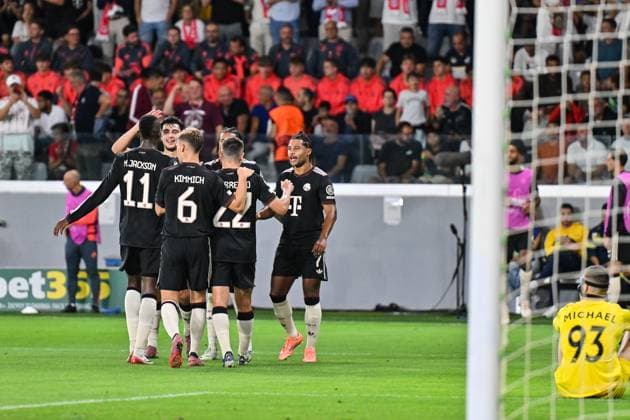 UEFA Champions League Paphos FC FC Bayern München 30 09 2025 Cheers after scoring 1 5 by Michael OLISE FC Bayern Muenchen 17 Goal Goalscorer Joy Happy UEFA Champions League Paphos FC FC Bayern München Alphamega Stadium on 30 09 2025 Copyright: xBEAUTIFULxSPORTS Goldbergx