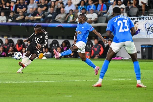 UEFA Champions League Paphos FC FC Bayern München 30 09 2025 in this scene Nicolas JACKSON FC Bayern München 11 tries a shot on goal UEFA Champions League Paphos FC FC Bayern München Alphamega Stadium on 30 09 2025 Copyright: xBEAUTIFULxSPORTS Goldbergx