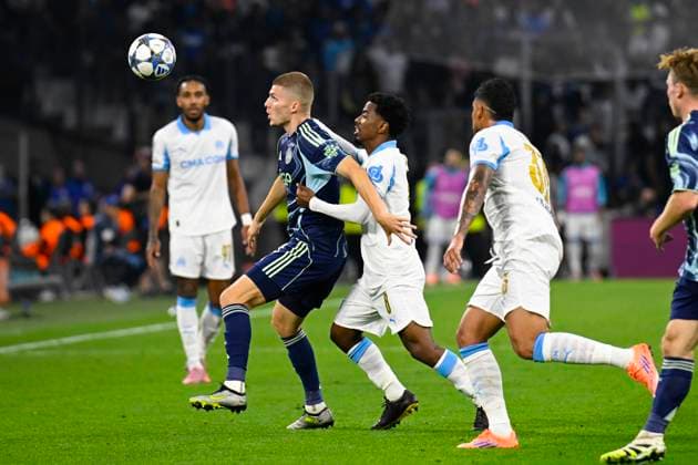 FOOTBALL : Olympique de Marseille VS AFC Ajax Amsterdam - Champions League - 30 09 2025 Anton Gaaei (AFC Ajax) - Champions League match between Olympique de Marseille and AFC Ajax Amsterdam on September 30, 2025 at the Orange Velodrome Stadium in Marseille. MarseilleFrance  Copyright: xWilliamxCannarellax