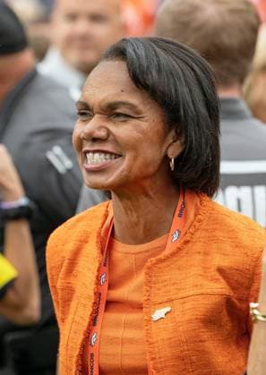 September 30, 2025, Denver, Colorado, USA: A part owner of the Broncos CONDOLEEZA RICE is all smiles on the sideline before the start of the 1st. Half at Empower Field at Mile High Monday night. Broncos beat the Bengals 28-3. Denver USA - ZUMAav4_ 20250930_zaf_av4_013 Copyright: xHectorxAcevedox