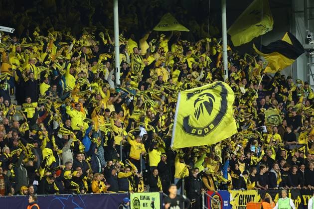 Fans of Bodo Glimt FK Bodo Glimt v Tottenham Hotspur, UEFA Champions League, Group Stage, Football, Aspmyra Stadion, Bodo, Norway - 30 Sep 2025Bodo Aspmyra Stadion Norway EDITORIAL USE ONLY No use with unauthorised audio, video, data, fixture lists, club league logos or live services. Online in-match use limited to 120 images, no video emulation. No use in betting, games or single club league player publications.  Copyright: xMichaelxZemanek Shutterstockx 15504026by