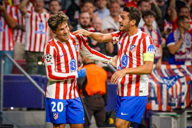 UEFA Champions League 2025 26, Matchday 2 Atletico Madrid vs Eintracht Frankfurt Riyadh Air Metropolitano Madrid, Spain Goal and goal celebration for 4 1 by Giuliano Simeone Atletico Madrid, 20 Joy, emotions, jubilation with Koke Atletico Madrid, 6 Copyright: xJOERANxSTEINSIEKx