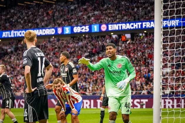 UEFA Champions League 2025 26, Matchday 2 Atletico Madrid vs Eintracht Frankfurt Riyadh Air Metropolitano Madrid, Spain Kaua Santos Kaua Santos Eintracht Frankfurt, 40 Copyright: xJOERANxSTEINSIEKx