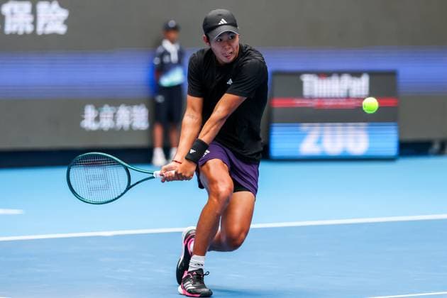 BEIJING, CHINA - OCTOBER 01: Learner Tien of the United States competes in the Men s Singles Final match against Jannik Sinner of Italy on day 10 of the 2025 China Open at the National Tennis Center on October 1, 2025 in Beijing, China.  Copyright: xVCGx 111594381972