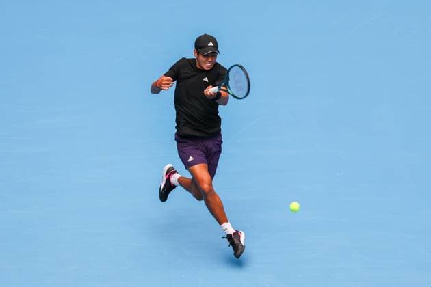 BEIJING, CHINA - OCTOBER 01: Learner Tien of the United States competes in the Men s Singles Final match against Jannik Sinner of Italy on day 10 of the 2025 China Open at the National Tennis Center on October 1, 2025 in Beijing, China.  Copyright: xVCGx 111594383091