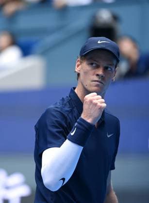 (251001) -- BEIJING, Oct. 1, 2025 -- Jannik Sinner celebrates scoring during the men s singles final match between Jannik Sinner of Italy and Learner Tien of the United States at 2025 China Open tennis tournament in Beijing, China, Oct. 1, 2025. ) (SP)CHINA-BEIJING-TENNIS-CHINA OPEN-MEN S SINGLES-FINAL(CN) HuxJingwen 