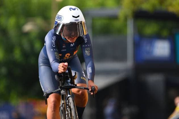 UEC 2025 Road European Championship, EM, Europameisterschaft Drome-Ardeche 01 10 2025 ETOILE-SUR-RHONE, FRANCE - OCTOBER 01 : Ostiz Taco Paula (Spain) during the Women Junior Individual Time Trial of the 2025 UEC Road European Championship Drome-Ardeche 10th edition an UCI Continental Championships cycling race of 12.2 km with start in Allex and finish in Etoile-sur-Rhone on October 1, 2025 in Etoile-sur-Rhone, France, 01 10 2025 Etoile-sur-Rhone France  Copyright: xVincentxKalutx