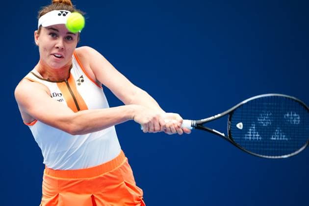 BEIJING, CHINA - OCTOBER 01: Linda Noskova of Czech Republic competes in the Women s Singles Round of 16 match against Anastasia Potapova on day 10 of the 2025 China Open at the National Tennis Center on October 1, 2025 in Beijing, China.  Copyright: xVCGx 111594389227