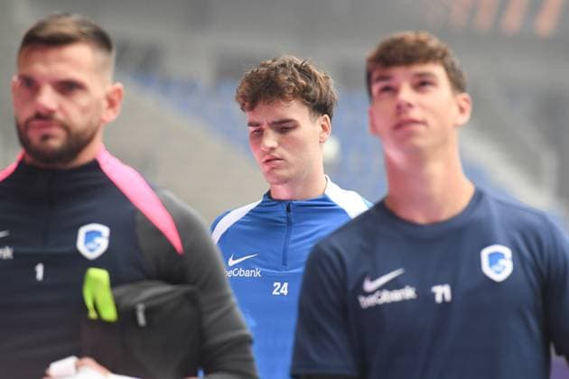 Genk s Nikolas Sattlberger pictured during a training session of Belgian soccer team KRC Genk, on Wednesday 01 October 2025, in Genk. The team will play the Hungarian Ferencvarosi TC on Thursday, the second game (out of 8) in the league phase of the UEFA Europa League competition. JILLxDELSAUX  x135801120x