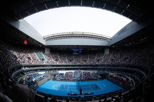 (251001) -- BEIJING, Oct. 1, 2025 -- Photo taken on Oct. 1, 2025 shows the men s doubles final match between Harri Heliovaara(Finland) Henry Patten (Britain) and Karen Khachanov Andrey Rublev of Russia at 2025 China Open tennis tournament in Beijing, China, Oct. 1, 2025. ) (SP)CHINA-BEIJING-TENNIS-CHINA OPEN-MEN S DOUBLES-FINAL(CN) HuxJingwen 