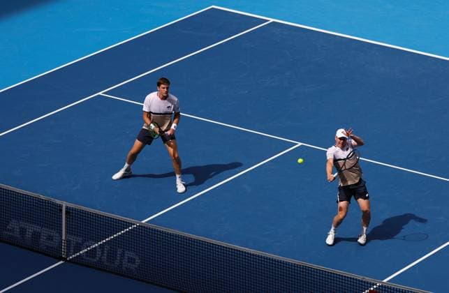 (251001) -- BEIJING, Oct. 1, 2025 -- Harri Heliovaara(R) Henry Patten compete during the men s doubles final match between Harri Heliovaara(Finland) Henry Patten (Britain) and Karen Khachanov Andrey Rublev of Russia at 2025 China Open tennis tournament in Beijing, China, Oct. 1, 2025. ) (SP)CHINA-BEIJING-TENNIS-CHINA OPEN-MEN S DOUBLES-FINAL(CN) DuxXinyi 