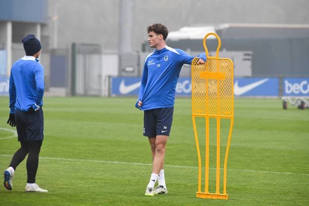 Genk s Nikolas Sattlberger pictured during a training session of Belgian soccer team KRC Genk, on Wednesday 01 October 2025, in Genk. The team will play the Hungarian Ferencvarosi TC on Thursday, the second game (out of 8) in the league phase of the UEFA Europa League competition. JILLxDELSAUX  x135801139x