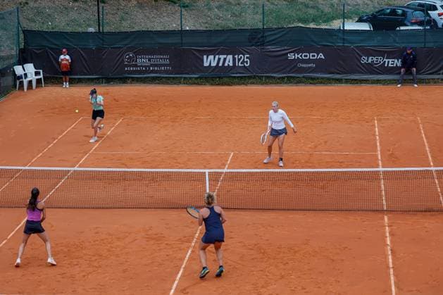 Double Tatiana Pieri and Dalila Spiteri vs Amina Anshba and Madelene Brooks during the Internazionali di Calabria 2025 WTA, Tennis Damen 125 tennis match at Chiappetta Village, Rende (Cosenza), Italy.  Copyright: xFrancescoxFarina IPAxSportx xipa-agency.netx xx IPA_66000536 IPA_Agency_IPA66000536