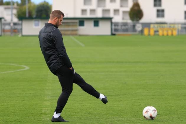 SOCCER - UEFA EL, Sturm vs Glasgow GRAZ,AUSTRIA,01.OCT.25 - SOCCER - UEFA Europa League, SK Sturm Graz vs Glasgow Rangers FC, training Sturm. Image shows head coch Juergen Saeumel (Sturm).  GEPAxpictures xMarioxBuehner-Weinrauch