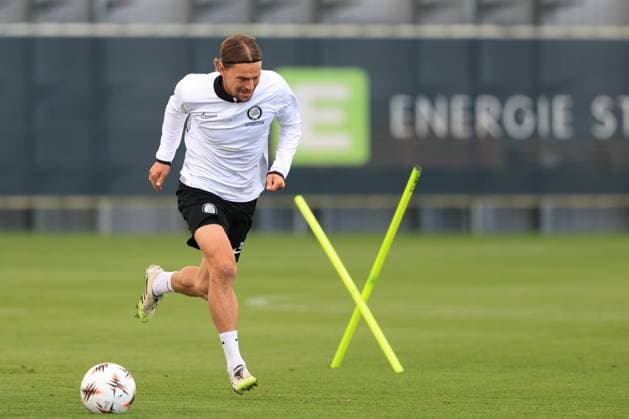 SOCCER - UEFA EL, Sturm vs Glasgow GRAZ,AUSTRIA,01.OCT.25 - SOCCER - UEFA Europa League, SK Sturm Graz vs Glasgow Rangers FC, training Sturm. Image shows Stefan Hierlaender (Sturm).  GEPAxpictures xMarioxBuehner-Weinrauch