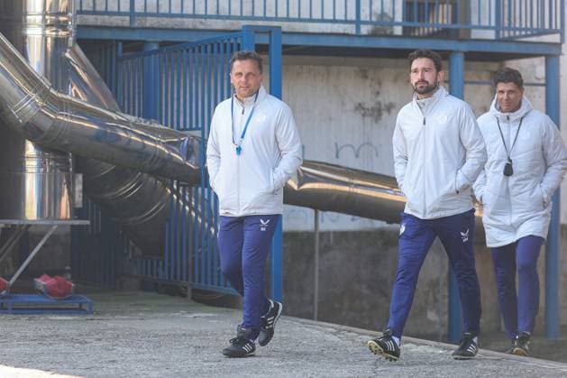 PXL_GNK Dinamo training GNK Dinamo training at Maksimir stadium in Zagreb, Croatia on 01. October 2025 before UEFA Europa league match with Maccabi Tel Aviv FC. Mario Kovacevic, Mihael Mindjek  GoranxStanzl PIXSELL