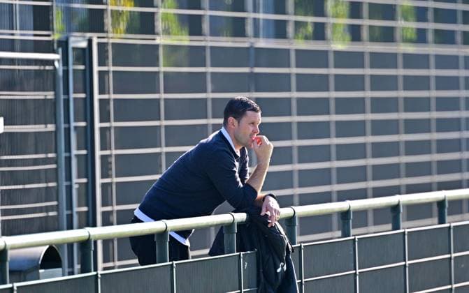 01 10 2025 Moenchengladbach Football, Men, Season 2025 2026, Training Borussia Moenchengladbach Training Observer David Zibung Sports Coordinator License, Gladbach DFL regulations prohibit any use of photographs as image sequences and or quasi video Borussia Park NRW Germany