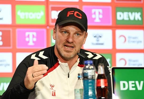 01 10 2025, xophax, Soccer 1 Bundesliga, 1 FC Koeln, 1 FC Köln Press conference with coach Lukas Kwasniok before the match in Hoffenheim Koeln