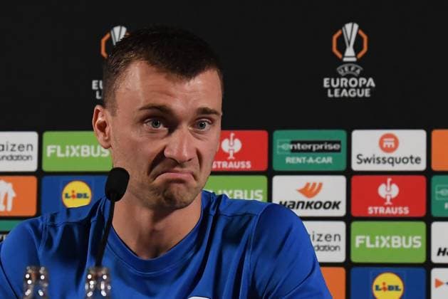 Genk s Bryan Heynen pictured during a press conference, PK, Pressekonferenz of Belgian soccer team KRC Genk, on Wednesday 01 October 2025, in Genk. The team will play the Hungarian Ferencvarosi TC on Thursday, second game (out of 8) in the league phase of the UEFA Europa League competition. JILLxDELSAUX  x135817238x