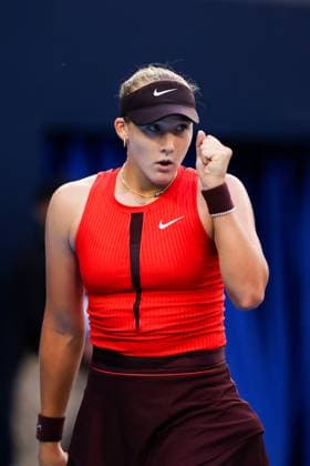 BEIJING, CHINA - OCTOBER 01: Mirra Andreeva competes in the Women s Singles Round of 16 match against Sonay Kartal of Great Britain on day 10 of the 2025 China Open at the National Tennis Center on October 1, 2025 in Beijing, China.  Copyright: xVCGx 111594407183