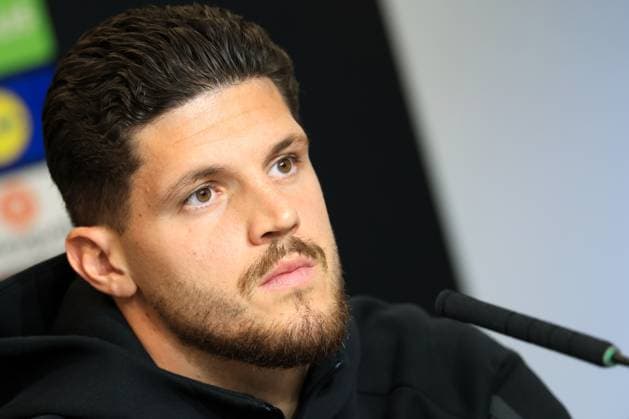 SOCCER - UEFA EL, Sturm vs Glasgow GRAZ,AUSTRIA,01.OCT.25 - SOCCER - UEFA Europa League, SK Sturm Graz vs Glasgow Rangers FC, preview, press conference, PK, Pressekonferenz Sturm. Image shows Emir Karic (Sturm).  GEPAxpictures xMarioxBuehner-Weinrauch