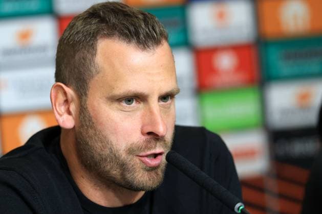 SOCCER - UEFA EL, Sturm vs Glasgow GRAZ,AUSTRIA,01.OCT.25 - SOCCER - UEFA Europa League, SK Sturm Graz vs Glasgow Rangers FC, preview, press conference, PK, Pressekonferenz Sturm. Image shows head coch Juergen Saeumel (Sturm).  GEPAxpictures xMarioxBuehner-Weinrauch