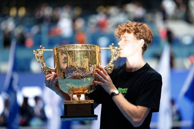BEIJING, CHINA - OCTOBER 01: Champion Jannik Sinner of Italy celebrates after the Men s Singles Final match on day 10 of the 2025 China Open at the National Tennis Center on October 1, 2025 in Beijing, China.  Copyright: xChinaxNewsxServicex 111594409160