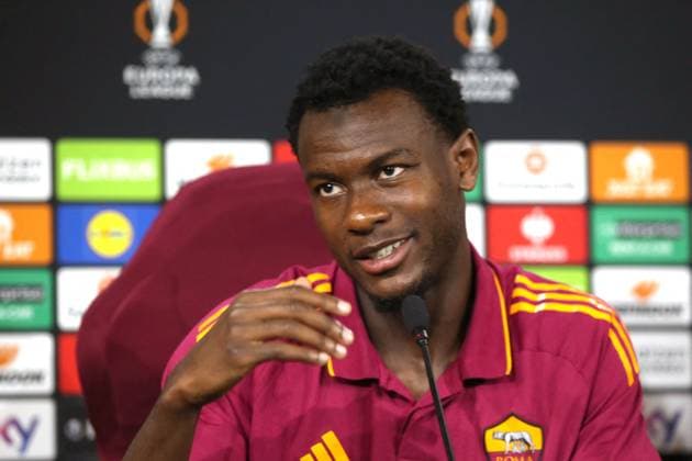CALCIO - UEFA Europa League - AS Roma - Training and press conference, PK, Pressekonferenz 01.10.2025 Europa League : Conferenza Stampa: Gian Piero Gasperini Evan Ndicka Nella foto: Evan Ndicka (Foto Gino Mancini) Rome Italy  Copyright: xIPAxSport ABACAx