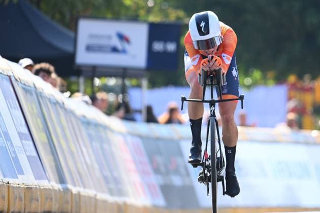UEC 2025 Road European Championship, EM, Europameisterschaft Drome-Ardeche 01 10 2025 ETOILE-SUR-RHONE, FRANCE - OCTOBER 01 : Bredewold Mischa (NED) during the Women Elite Individual Time Trial of the 2025 UEC Road European Championship Drome-Ardeche 10th edition an UCI Continental Championships cycling race of 24 km with start in Loriol-sur-Drome and finish in Etoile-sur-Rhone on October 1, 2025 in Etoile-sur-Rhone, France, 01 10 2025 Etoile-sur-Rhone France  Copyright: xVincentxKalutx