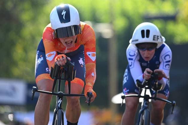 UEC 2025 Road European Championship, EM, Europameisterschaft Drome-Ardeche 01 10 2025 ETOILE-SUR-RHONE, FRANCE - OCTOBER 01 : Bredewold Mischa (NED) during the Women Elite Individual Time Trial of the 2025 UEC Road European Championship Drome-Ardeche 10th edition an UCI Continental Championships cycling race of 24 km with start in Loriol-sur-Drome and finish in Etoile-sur-Rhone on October 1, 2025 in Etoile-sur-Rhone, France, 01 10 2025 Etoile-sur-Rhone France  Copyright: xVincentxKalutx