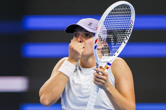 BEIJING, CHINA - OCTOBER 01: Iga Swiatek of Poland reacts in the Women s Singles Round of 16 match against Emma Navarro of the United States on day 10 of the 2025 China Open at the National Tennis Center on October 1, 2025 in Beijing, China.  Copyright: xVCGx 111594431650