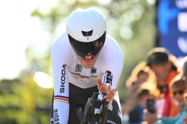 UEC 2025 Road European Championship, EM, Europameisterschaft Drome-Ardeche 01 10 2025 ETOILE-SUR-RHONE, FRANCE - OCTOBER 01 : Walscheid Maximilian Richard (Germany) during the Men Elite Individual Time Trial of the 2025 UEC Road European Championship Drome-Ardeche 10th edition an UCI Continental Championships cycling race of 24 km with start in Loriol-sur-Drome and finish in Etoile-sur-Rhone on October 1, 2025 in Etoile-sur-Rhone, France, 01 10 2025 Etoile-sur-Rhone France  Copyright: xVincentxKalutx