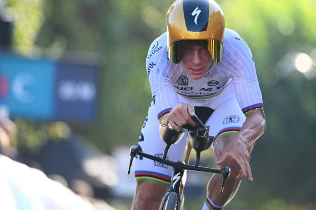 UEC 2025 Road European Championship, EM, Europameisterschaft Drome-Ardeche 01 10 2025 ETOILE-SUR-RHONE, FRANCE - OCTOBER 01 : Evenepoel Remco (Belgium) during the Men Elite Individual Time Trial of the 2025 UEC Road European Championship Drome-Ardeche 10th edition an UCI Continental Championships cycling race of 24 km with start in Loriol-sur-Drome and finish in Etoile-sur-Rhone on October 1, 2025 in Etoile-sur-Rhone, France, 01 10 2025 Etoile-sur-Rhone France  Copyright: xVincentxKalutx